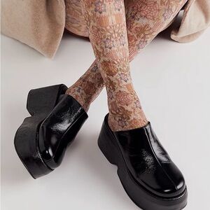 Free People Disco Dawn Platform Mules Black Patent 38